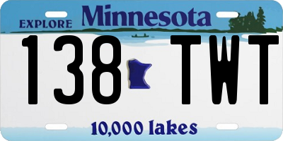MN license plate 138TWT