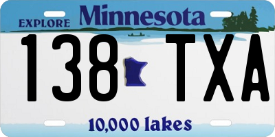 MN license plate 138TXA