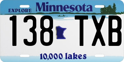 MN license plate 138TXB