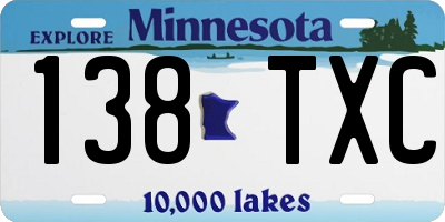 MN license plate 138TXC