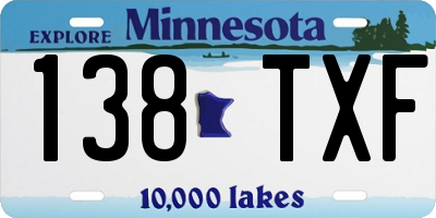 MN license plate 138TXF