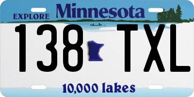 MN license plate 138TXL