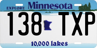 MN license plate 138TXP