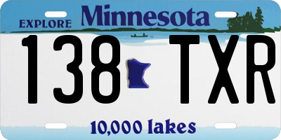 MN license plate 138TXR
