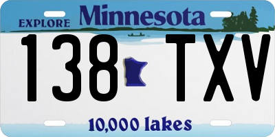 MN license plate 138TXV