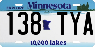MN license plate 138TYA