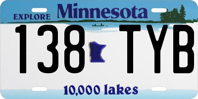 MN license plate 138TYB