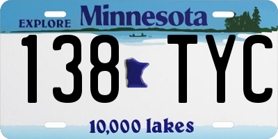 MN license plate 138TYC