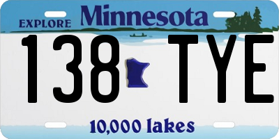 MN license plate 138TYE