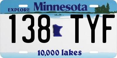 MN license plate 138TYF