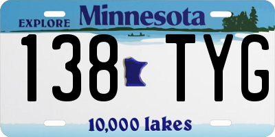 MN license plate 138TYG