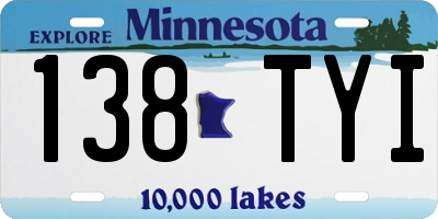 MN license plate 138TYI