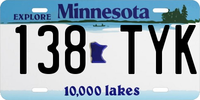 MN license plate 138TYK