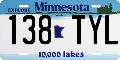 MN license plate 138TYL