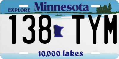 MN license plate 138TYM