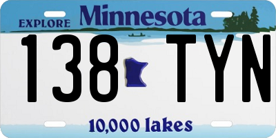 MN license plate 138TYN