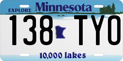 MN license plate 138TYO