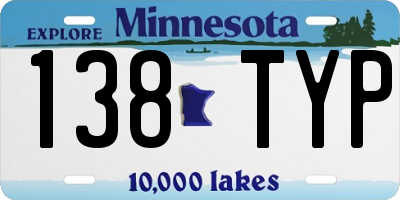 MN license plate 138TYP