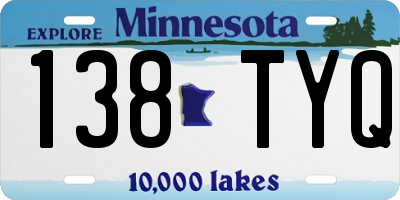 MN license plate 138TYQ