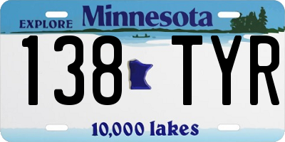 MN license plate 138TYR