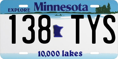 MN license plate 138TYS