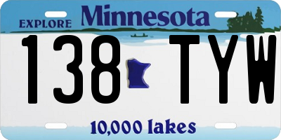 MN license plate 138TYW