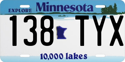 MN license plate 138TYX
