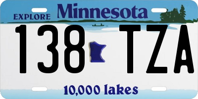 MN license plate 138TZA