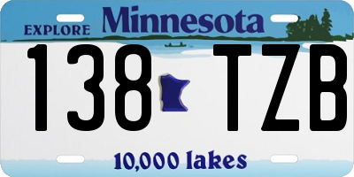 MN license plate 138TZB