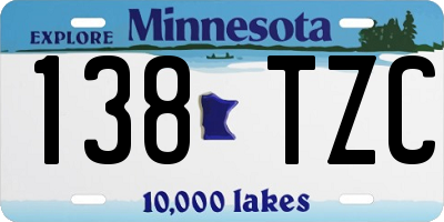 MN license plate 138TZC