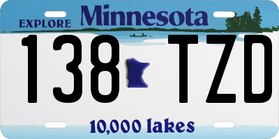 MN license plate 138TZD