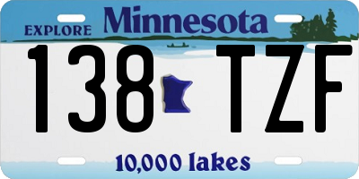 MN license plate 138TZF