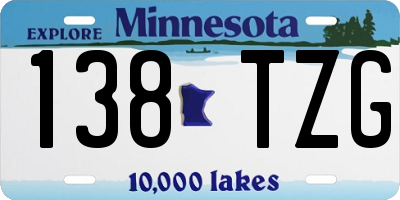 MN license plate 138TZG