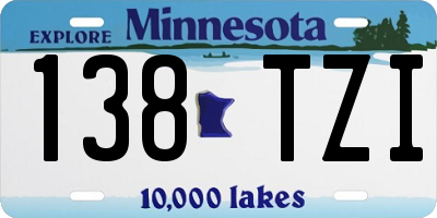 MN license plate 138TZI