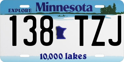 MN license plate 138TZJ