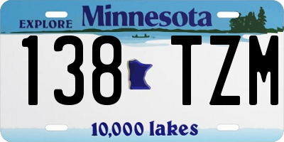 MN license plate 138TZM