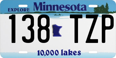 MN license plate 138TZP
