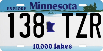 MN license plate 138TZR