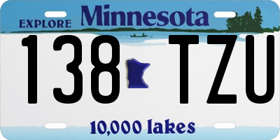 MN license plate 138TZU