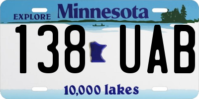 MN license plate 138UAB