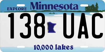 MN license plate 138UAC