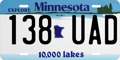MN license plate 138UAD