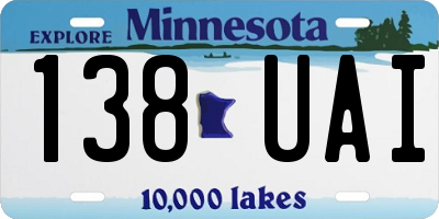 MN license plate 138UAI
