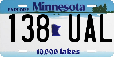 MN license plate 138UAL