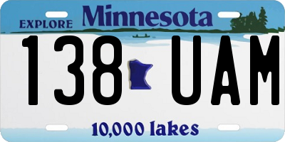 MN license plate 138UAM