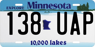 MN license plate 138UAP