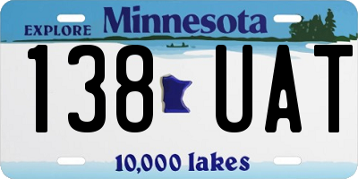 MN license plate 138UAT