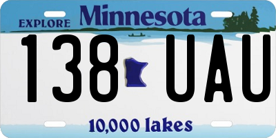 MN license plate 138UAU