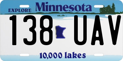 MN license plate 138UAV
