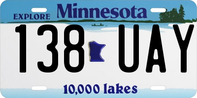 MN license plate 138UAY